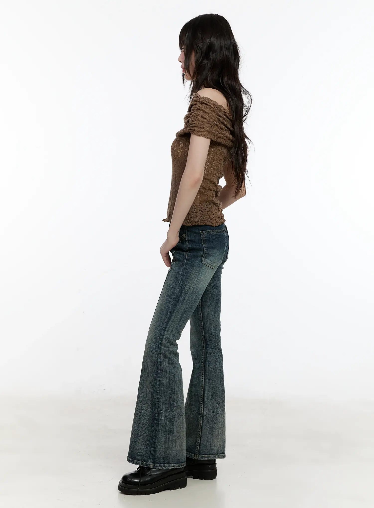 Shirred Off-Shoulder Knit Top CL504 - Image 4