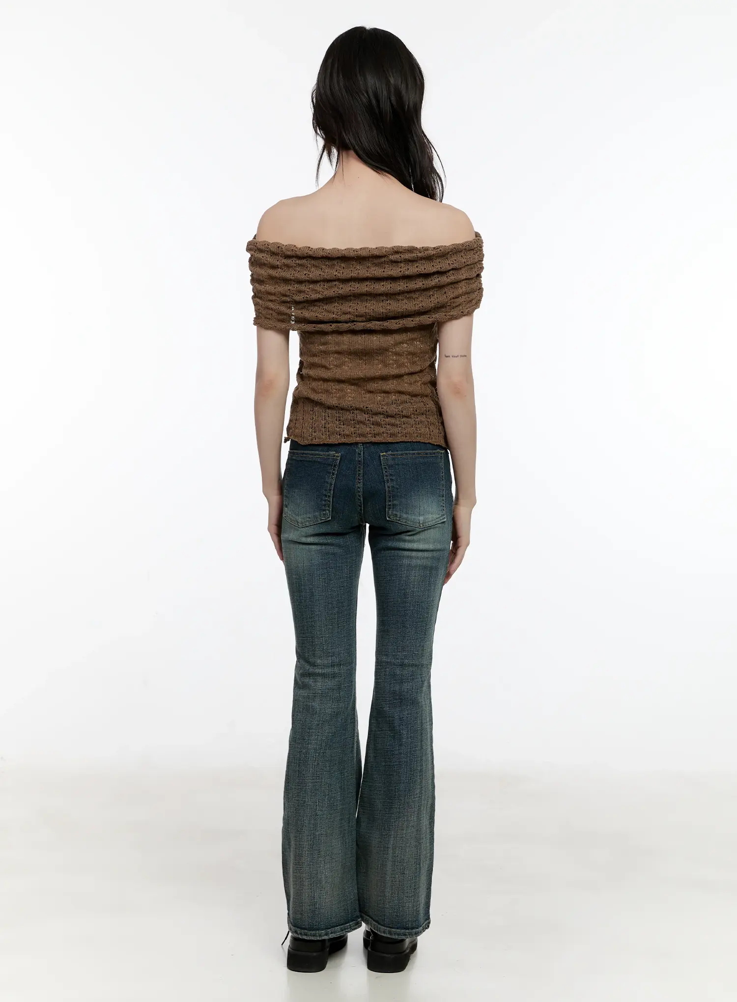 Shirred Off-Shoulder Knit Top CL504 - Image 6
