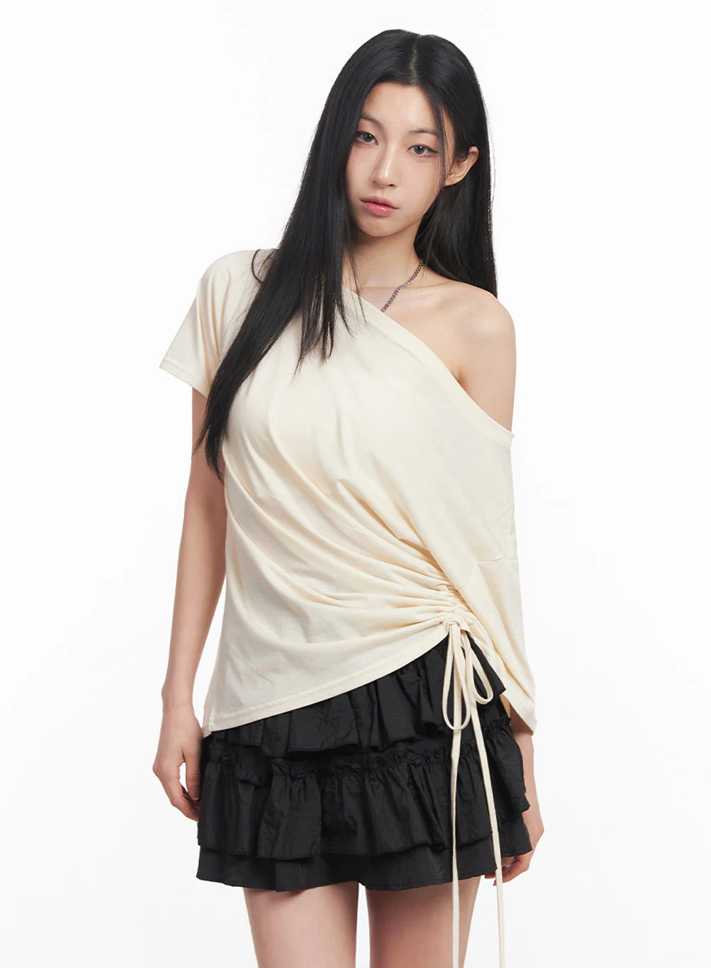 Shirred One-Shoulder Top IY516 - Image 15