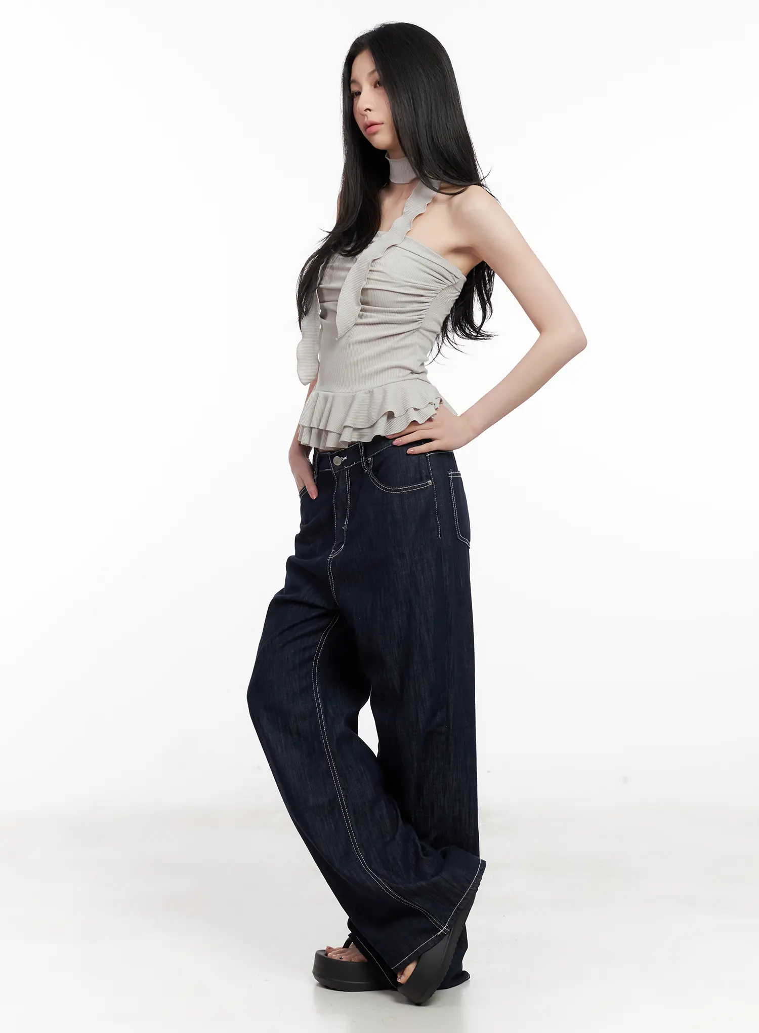 Shirred Ruffle Tube Top and Scarf Set CL501 - Image 5