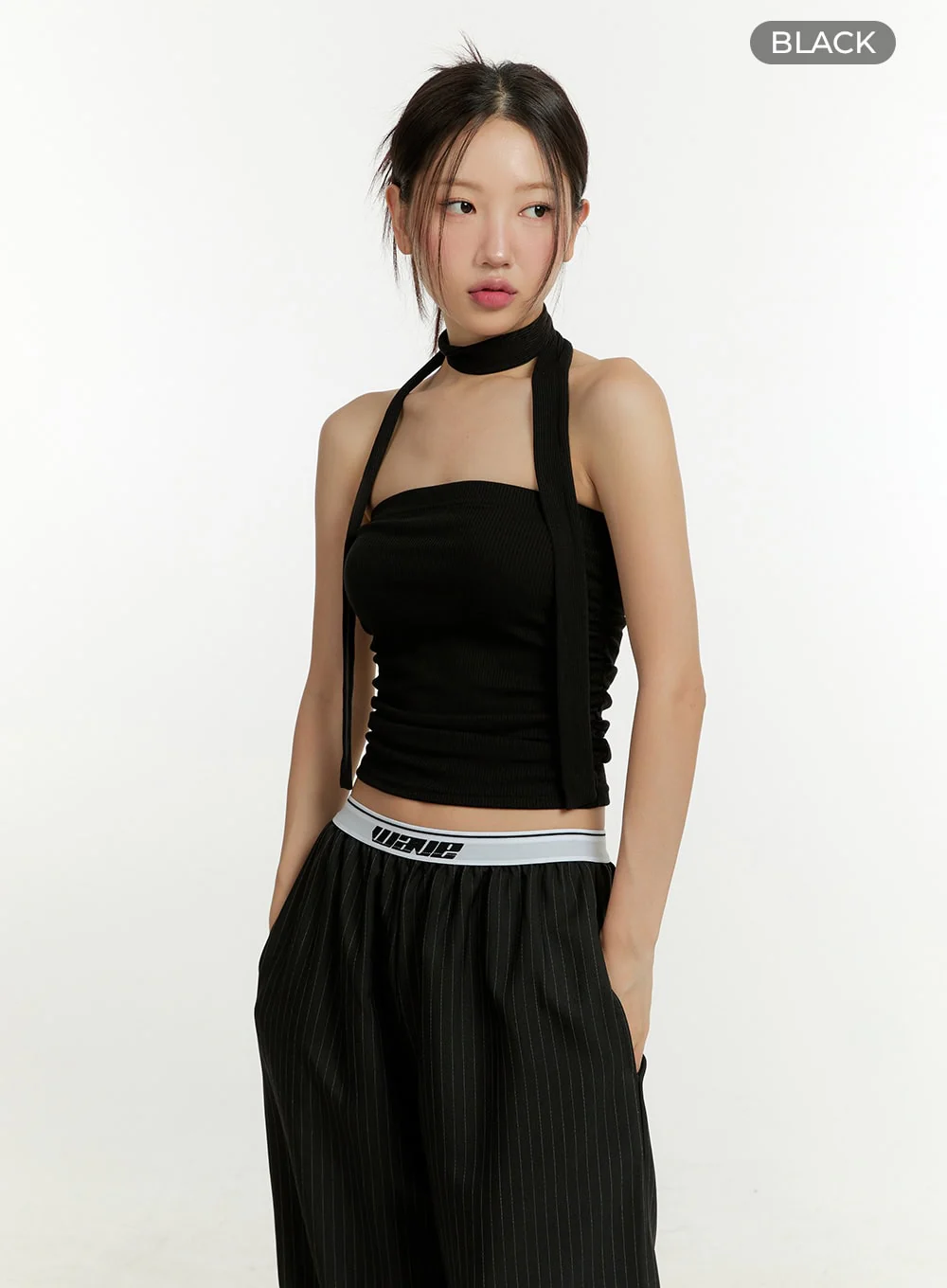 Shirred Tube Top with Thin Scarf Set CU426 - Image 7
