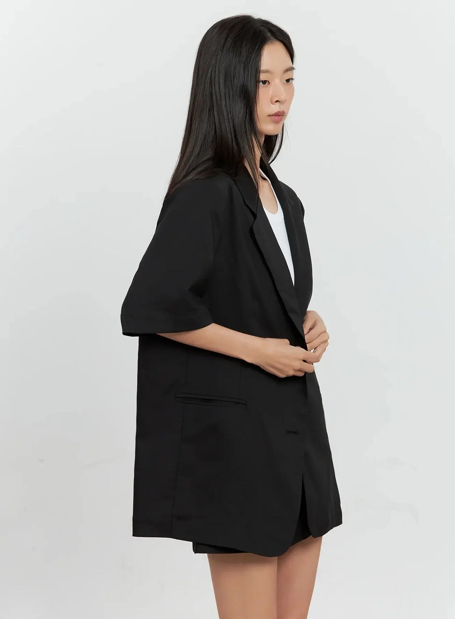 Short-Sleeve Blazer Jacket IL528 - Image 13