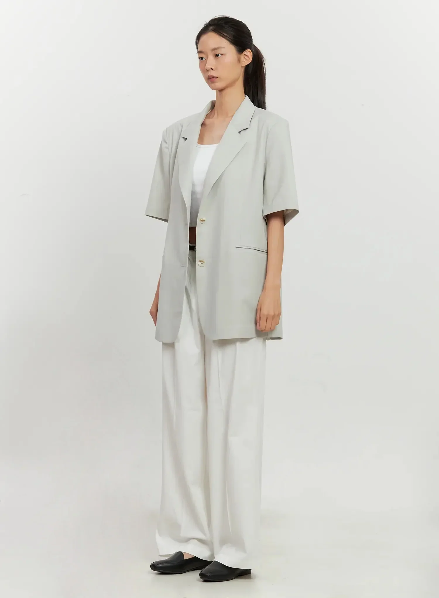 Short-Sleeve Blazer Jacket IL528 - Image 5