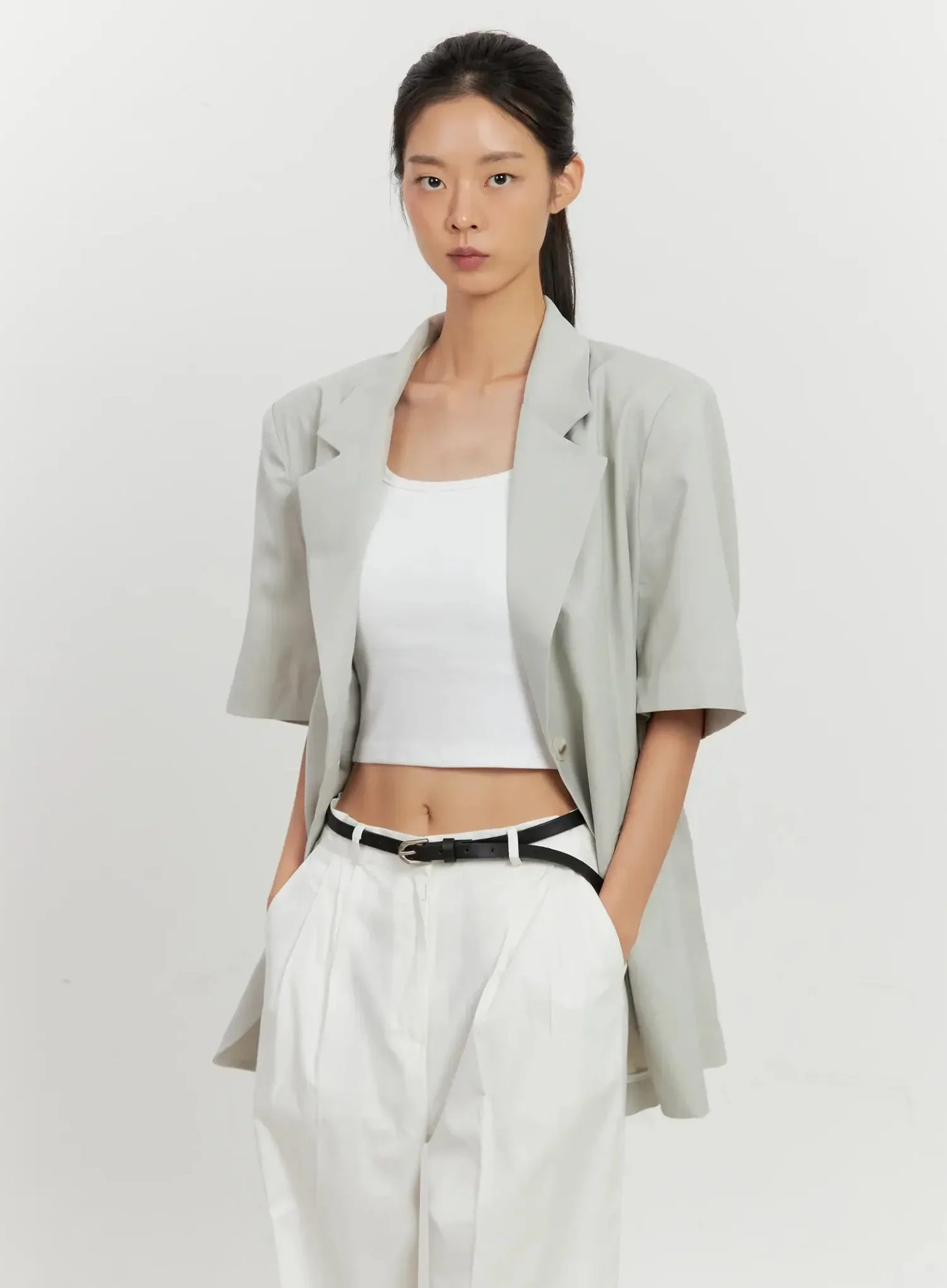 Short-Sleeve Blazer Jacket IL528 - Image 9