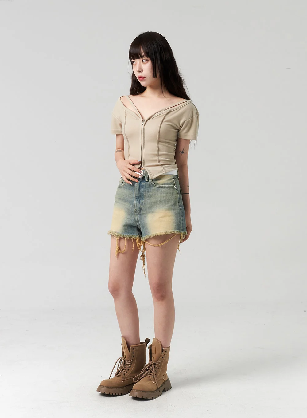 Short Sleeve Zip-Up CL314 - Image 7