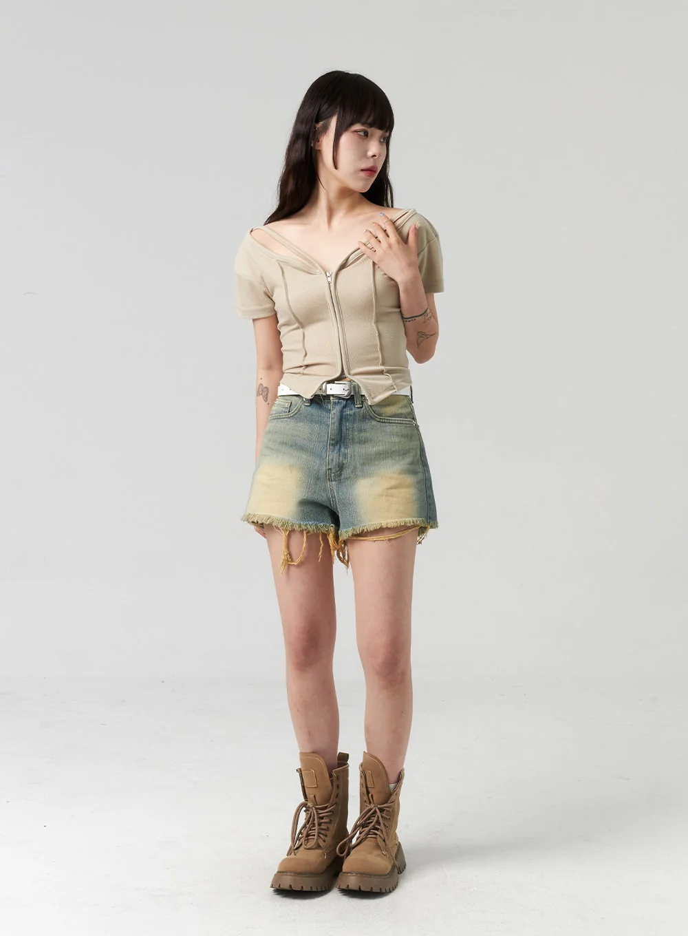 Short Sleeve Zip-Up CL314 - Image 8