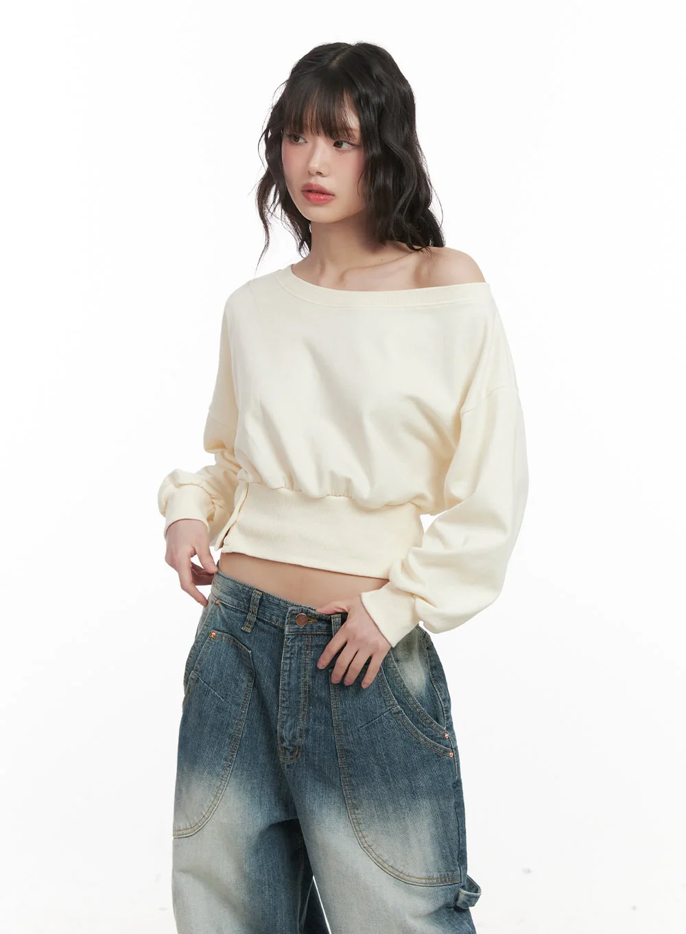 Side-Buttoned Crop Sweater CJ524 - Image 6