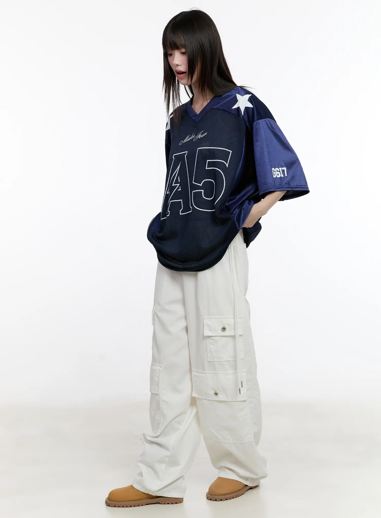 Side-Cinch Wide-Leg Cargo Pants CL507 - Image 7