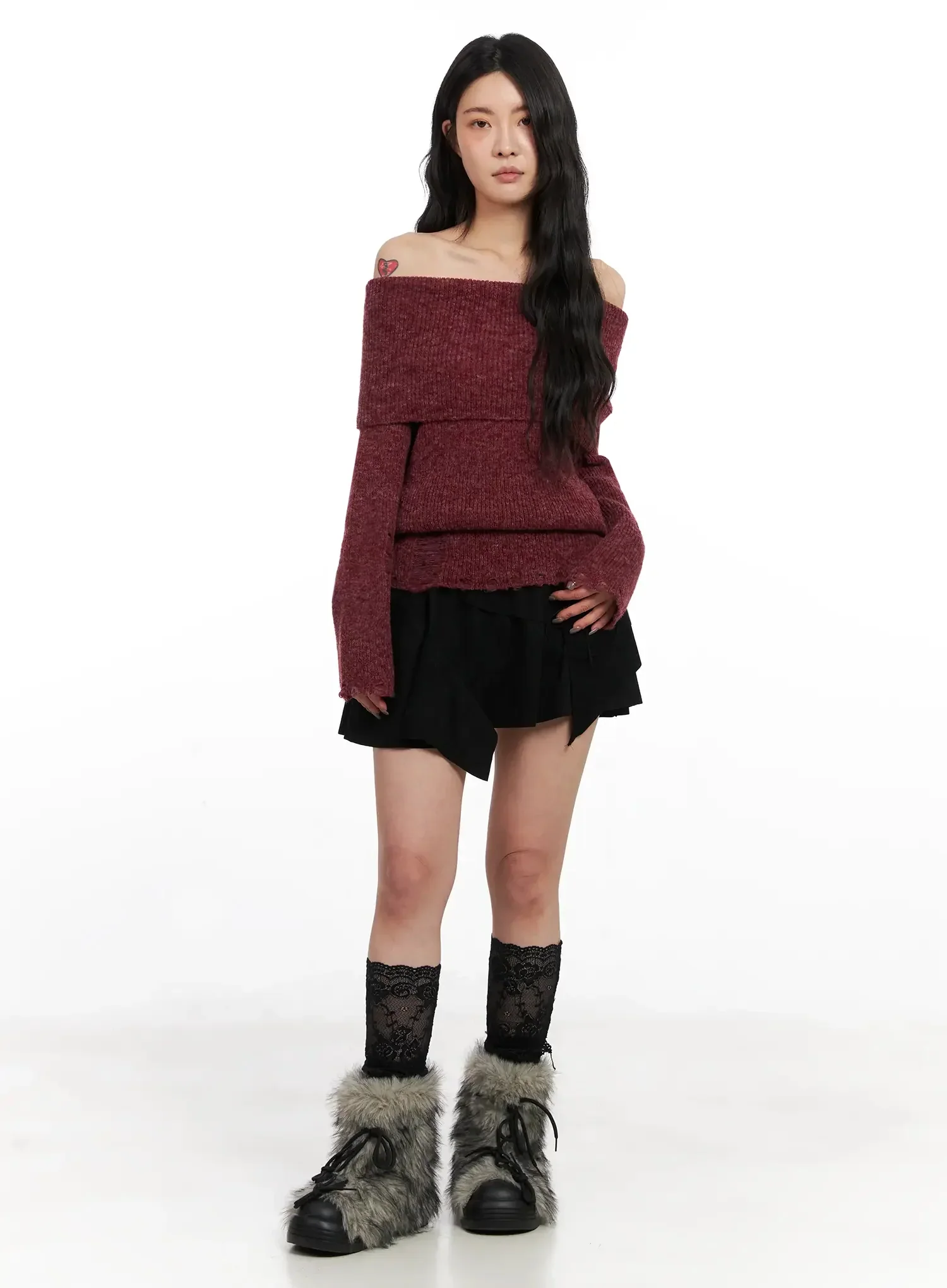 Side Lace-Up Ruffle Mini Skirt IN528 - Image 6
