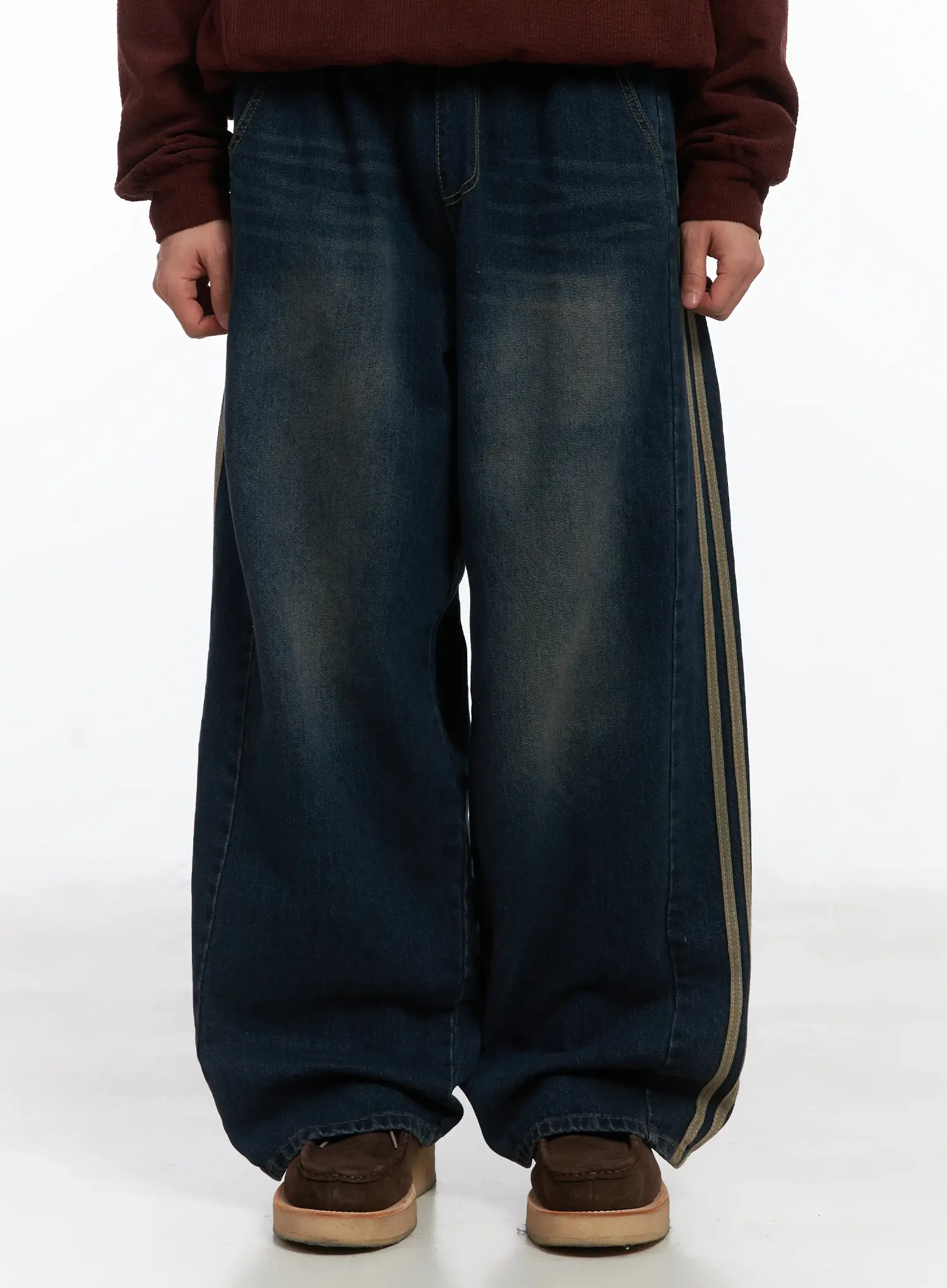 Side-Lined Wide Jeans ID515