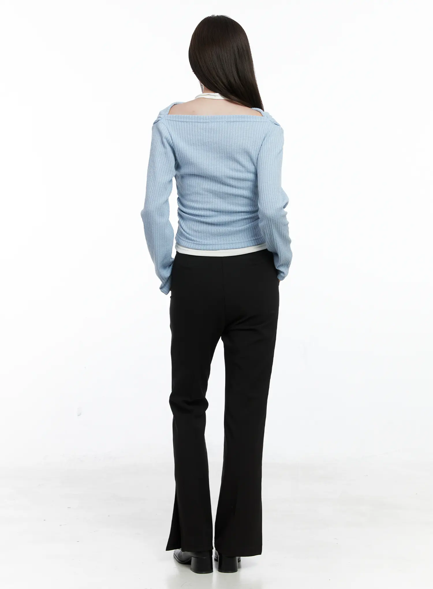 Side Slit Bootcut Trousers CO503 - Image 4