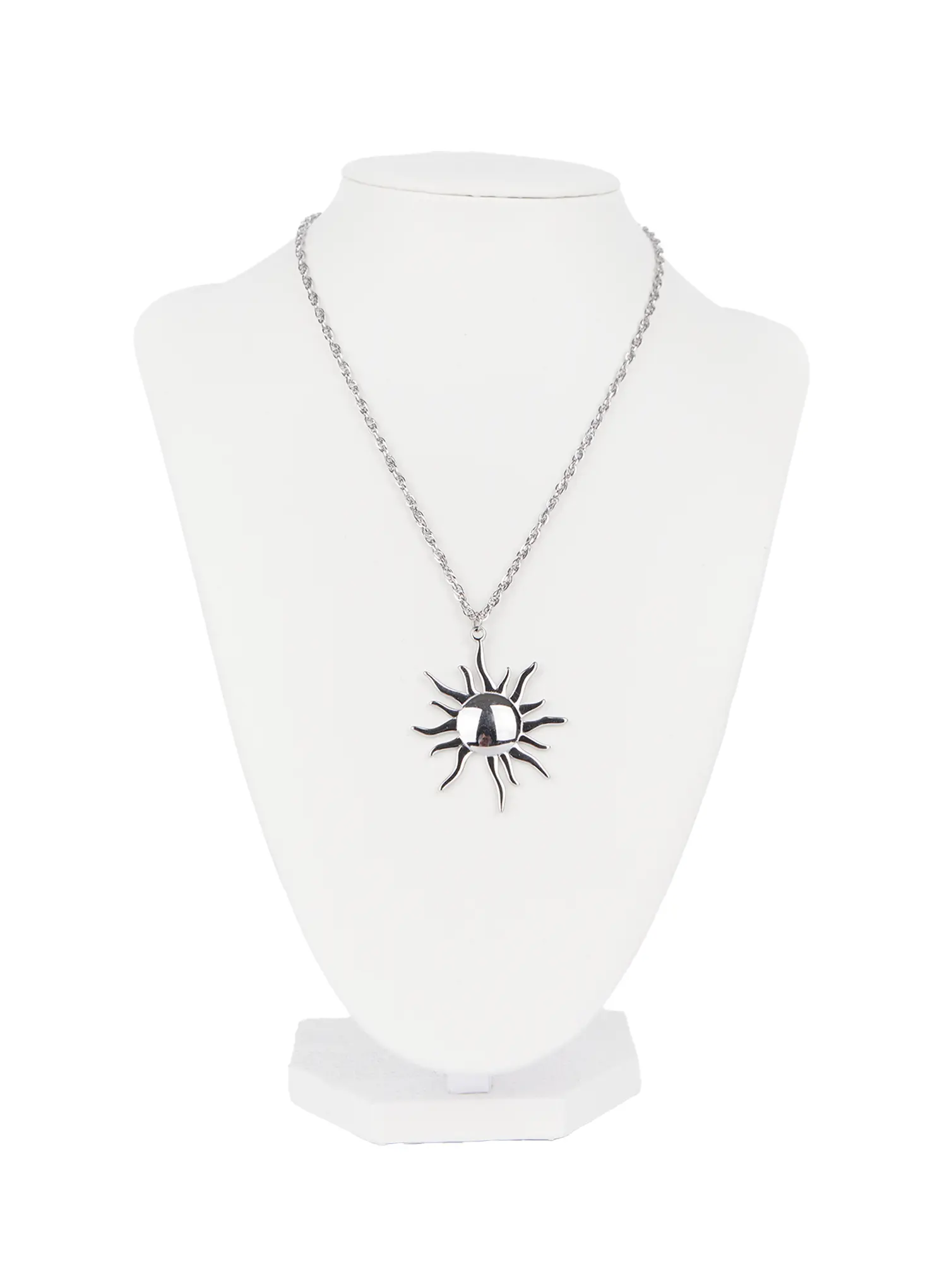 Silver Sun Pendant Necklace CS505 - Image 6