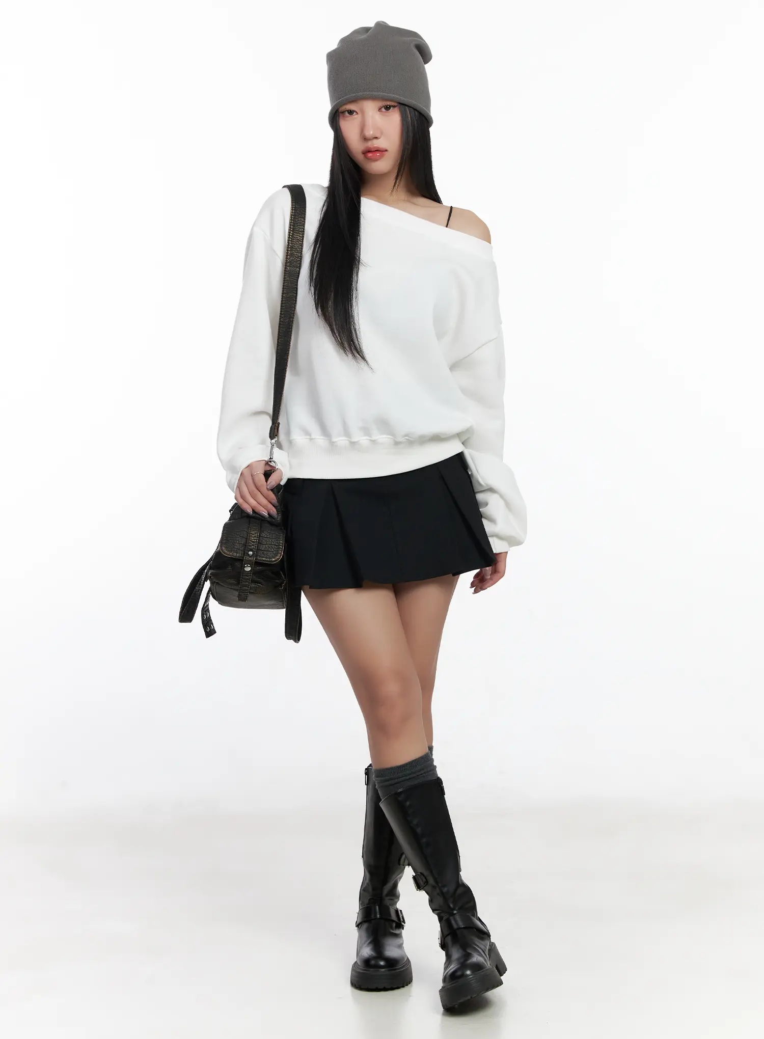 Simple Off-Shoulder Sweatshirt CF503
