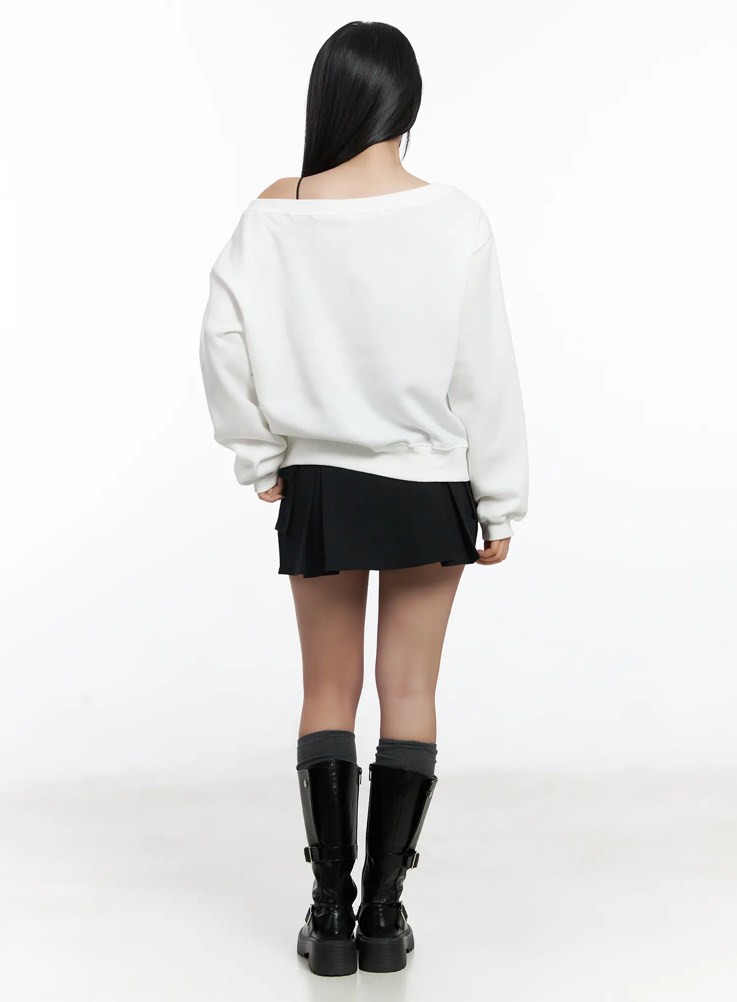 Simple Off-Shoulder Sweatshirt CF503 - Image 5