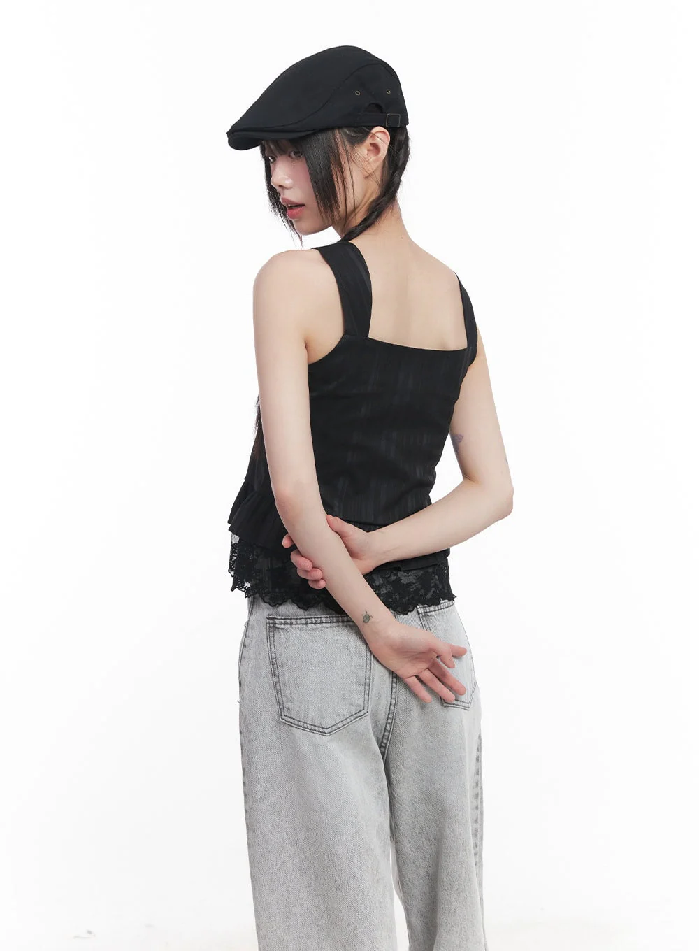 Sleeveless Lace Cropped Blouse CU506 - Image 7