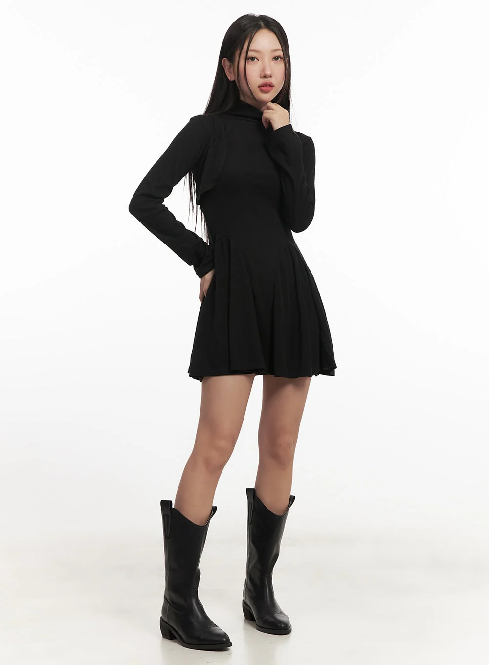 Sleeveless Turtleneck Dress & Bolero Set CF520 - Image 10