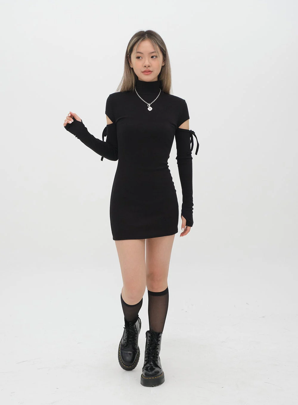 Slim Cut-Out Mini Dress C2001 - Image 4