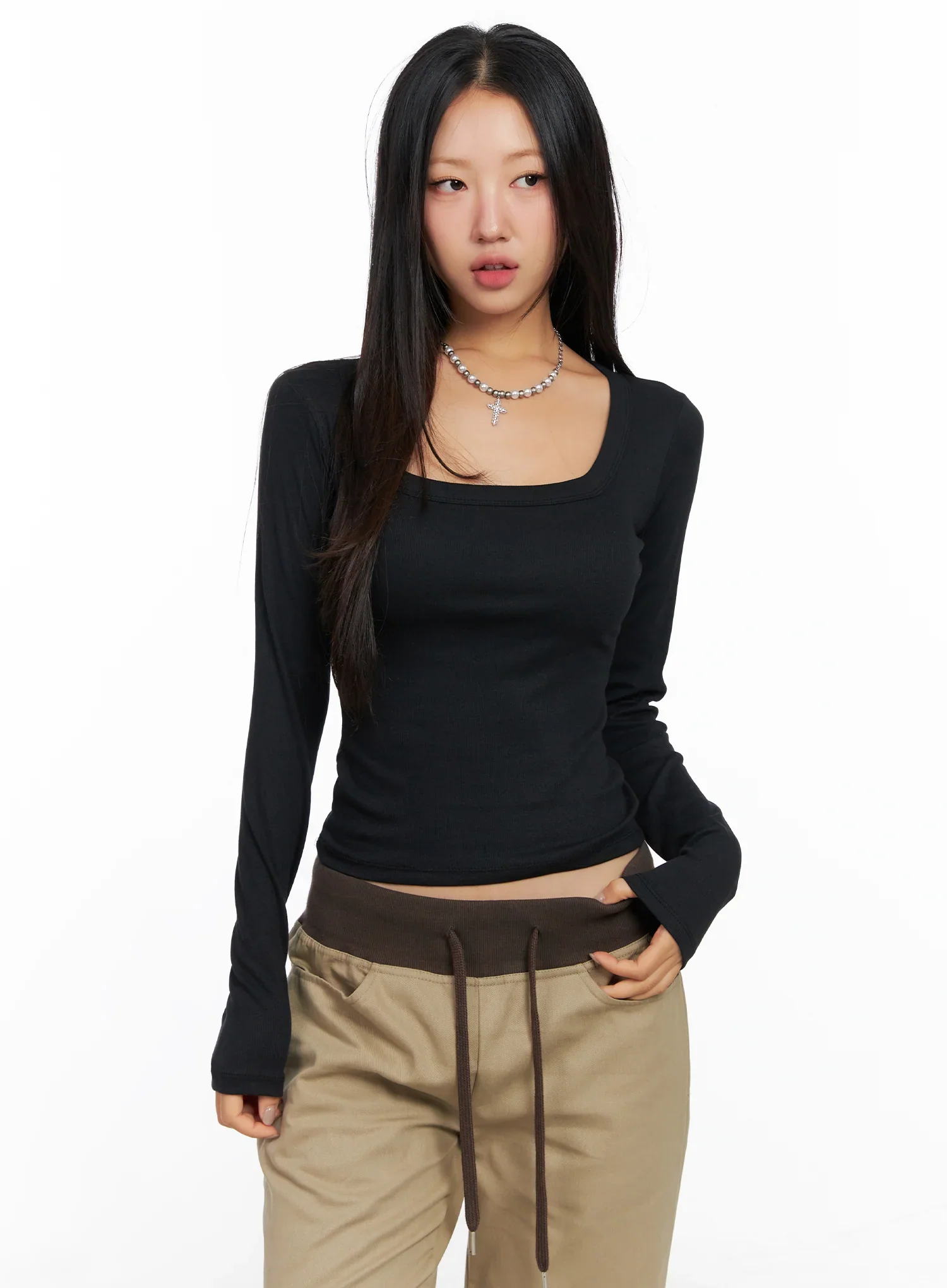 Slim Fit Basic Long Sleeve Top CO515 - Image 9