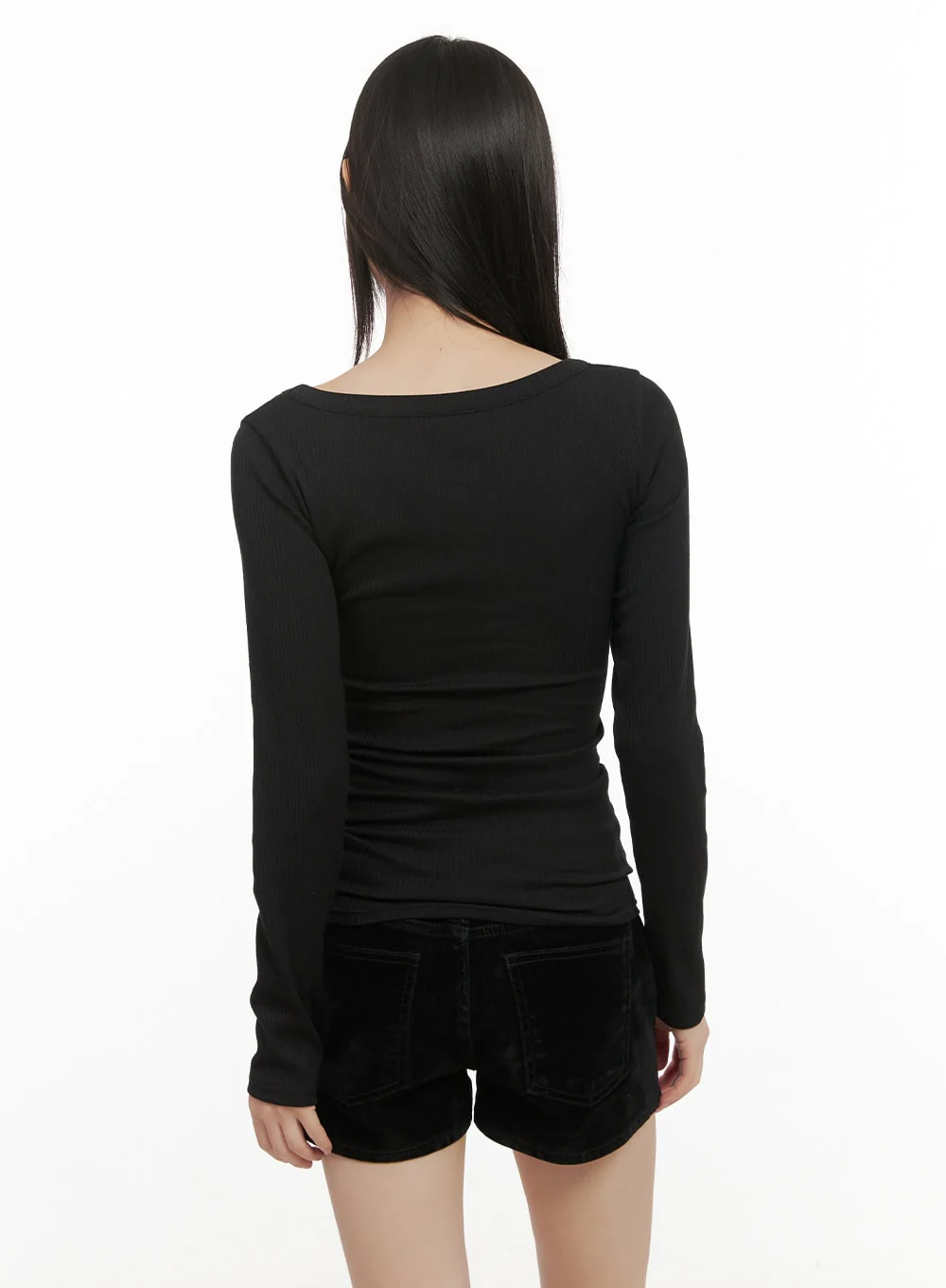 Slim-Fit Buttoned V-Neck Top CD425 - Image 7