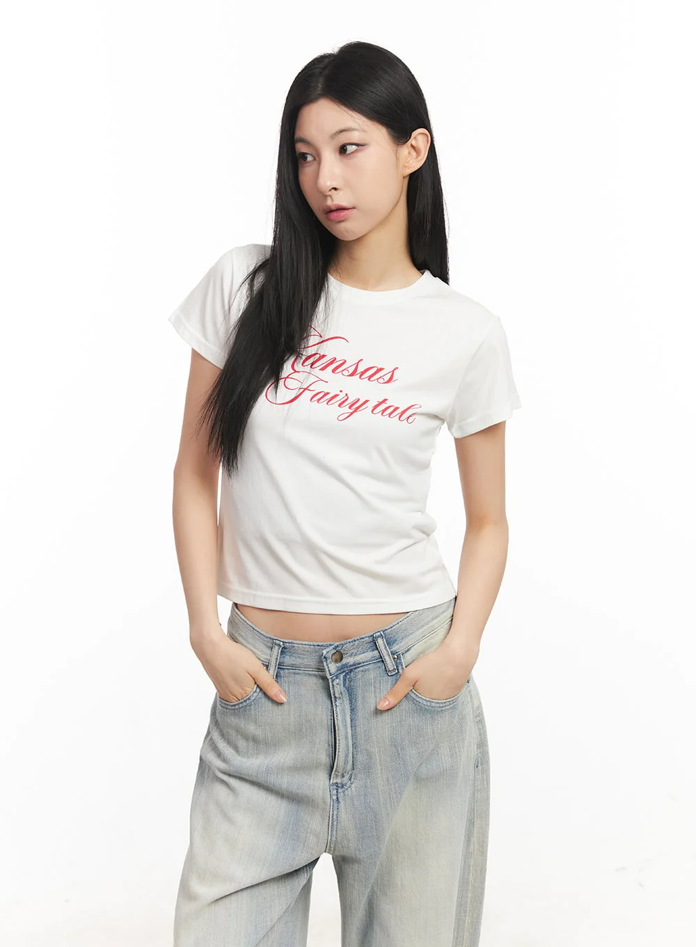 Slim-Fit Cropped Graphic Tee CA514 - Image 12