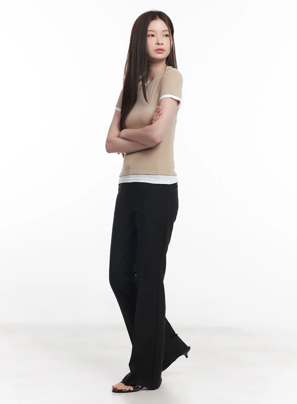 Slim-Fit Flared Trousers CY519 - Image 4