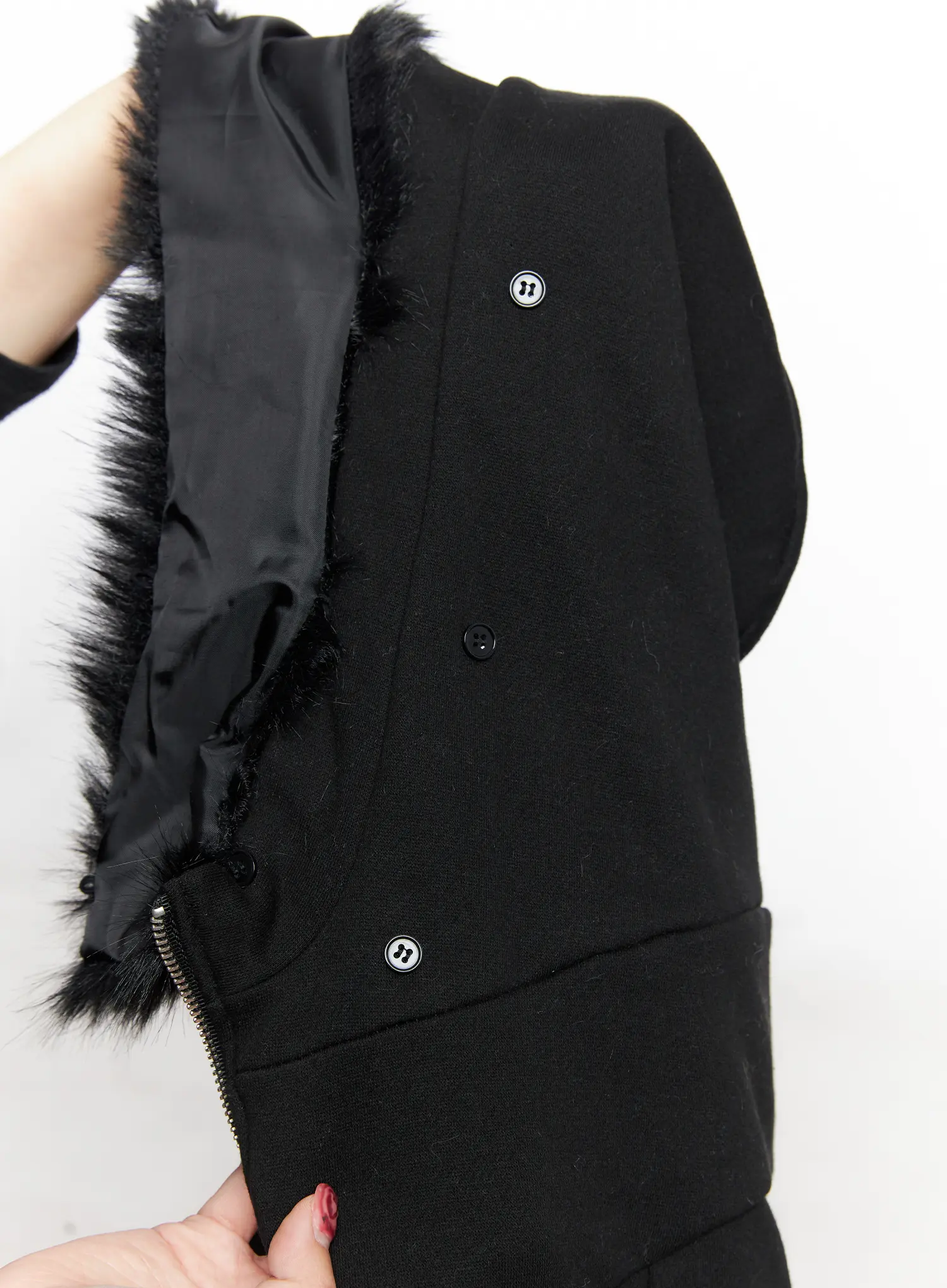 Slim Fit Fleece Fur Hoodie CN514 - Image 11