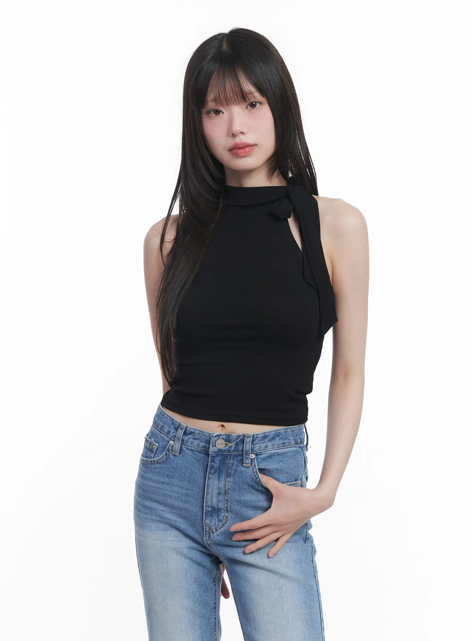 Slim-Fit Halter-Tie Tank Top CU520 - Image 13
