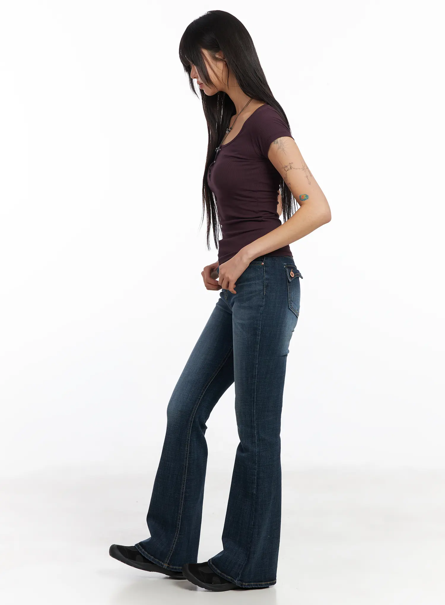 Slim-Fit Ribbed Button Tee CF506 - Image 7