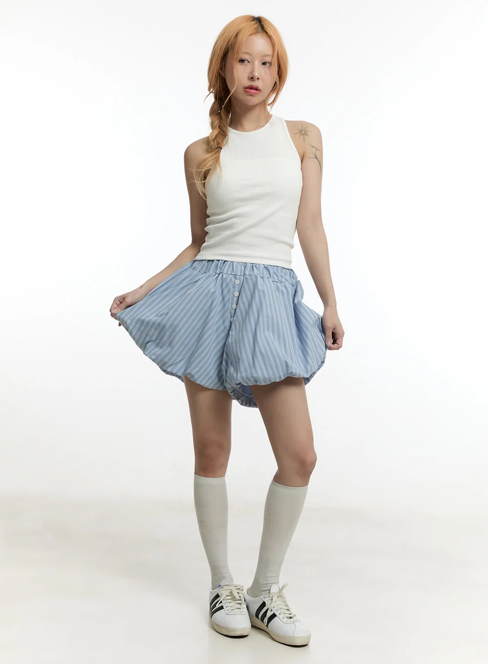 Slim-Fit Ribbed Cropped Tank Top CY505 - Image 2
