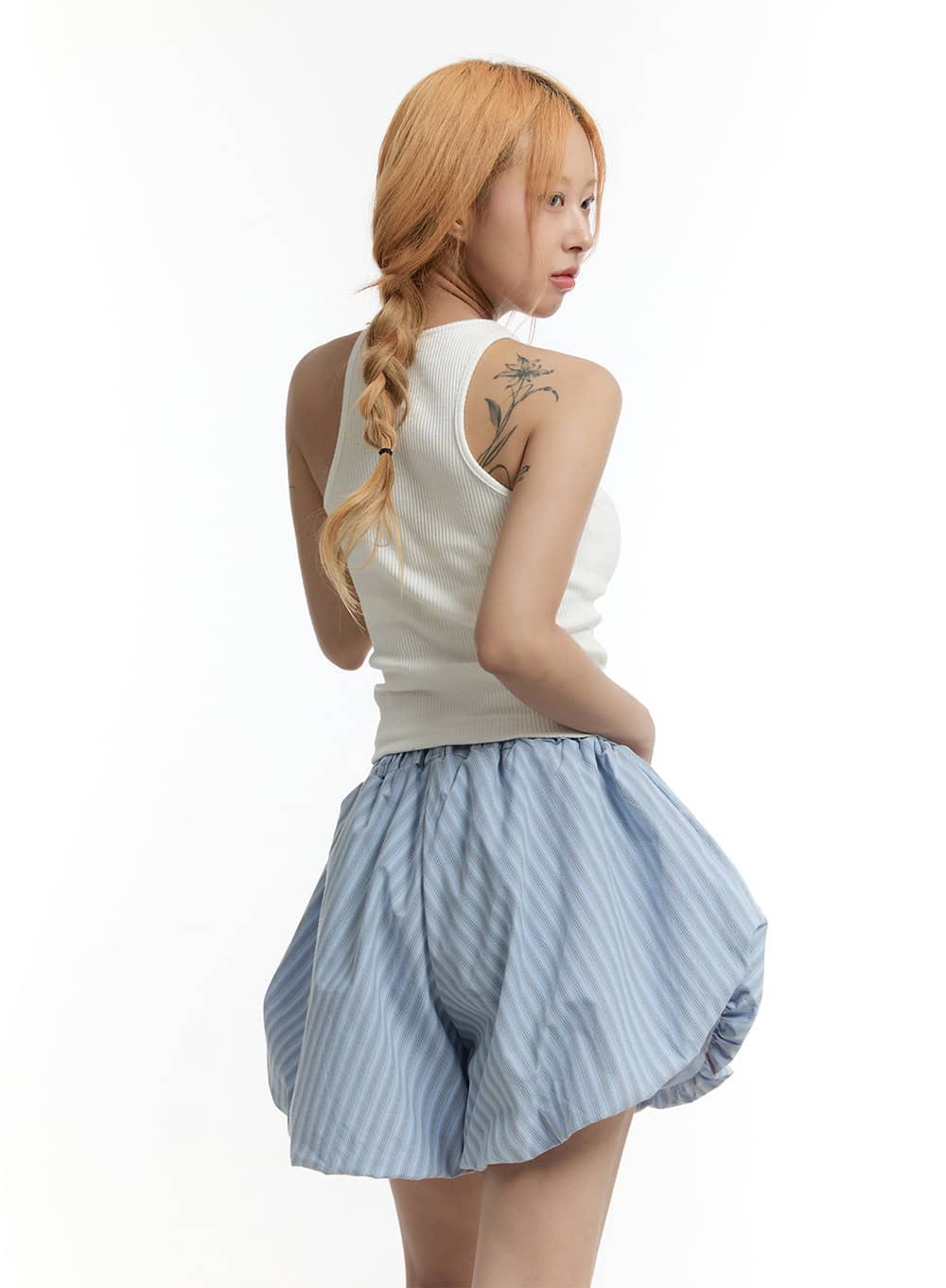 Slim-Fit Ribbed Cropped Tank Top CY505 - Image 5