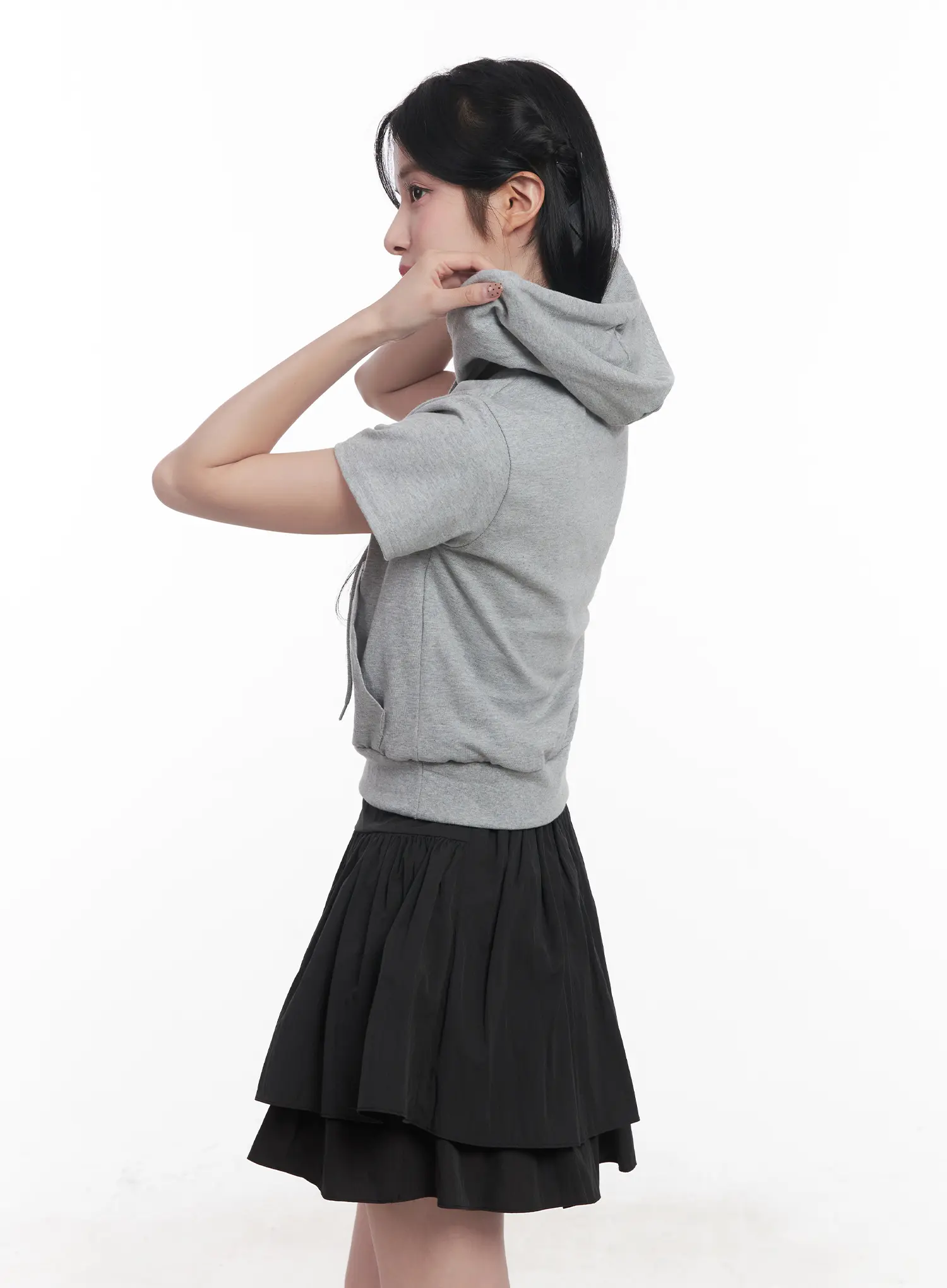 Slim-Fit Short-Sleeve Hoodie CU525 - Image 5