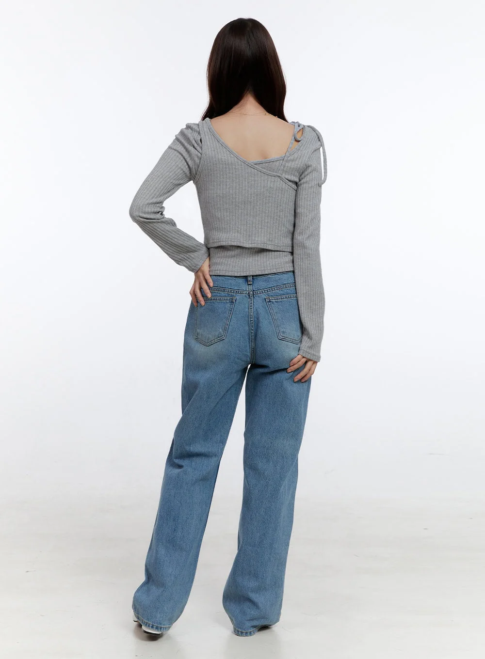 Slim Fit Strap Long Sleeve Set OO407 - Image 3