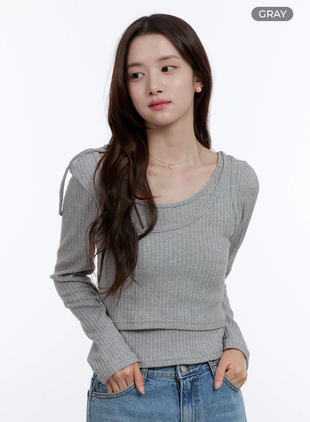 Slim Fit Strap Long Sleeve Set OO407 - Image 8