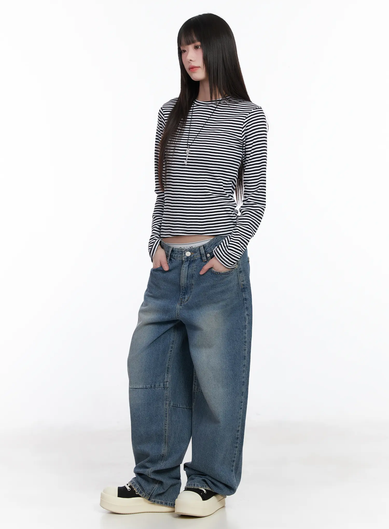 Slim-Fit Striped Long Sleeve Tee CM526 - Image 6