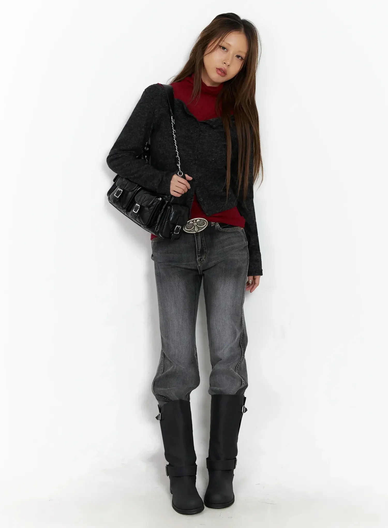 Slim Fit Thumbhole Turtleneck Top ID503 - Image 13
