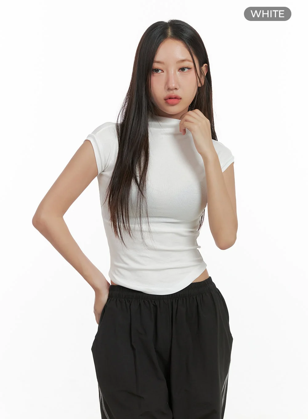Slim Fit Turtle Neck Crop Top CO402 - Image 9