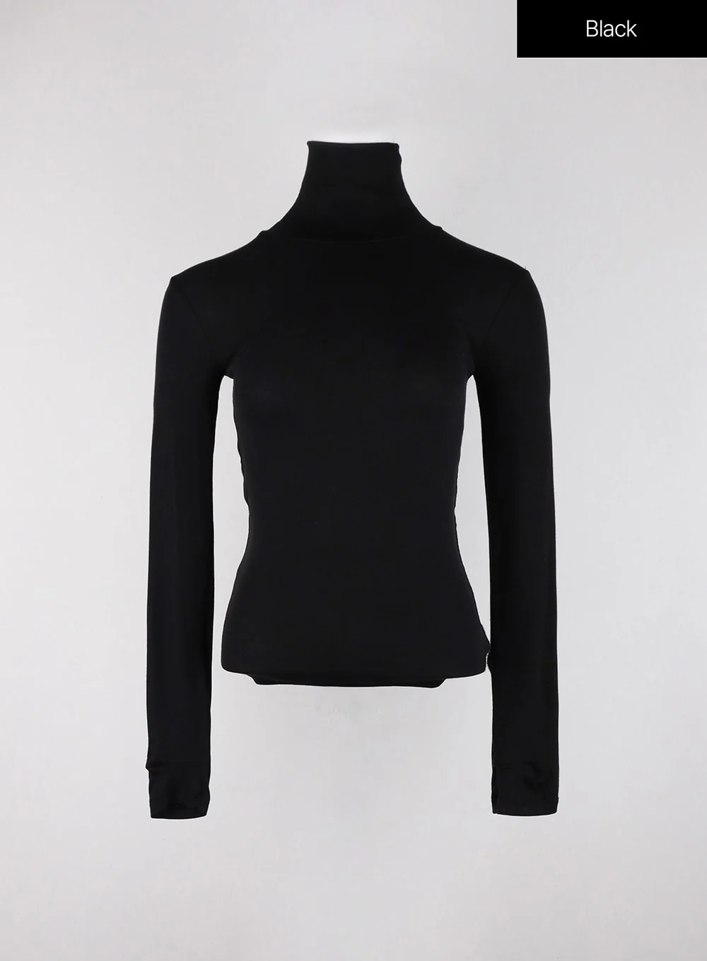 Slim Fit Turtleneck Top with Thumb Hole Sleeve OD327 - Image 11