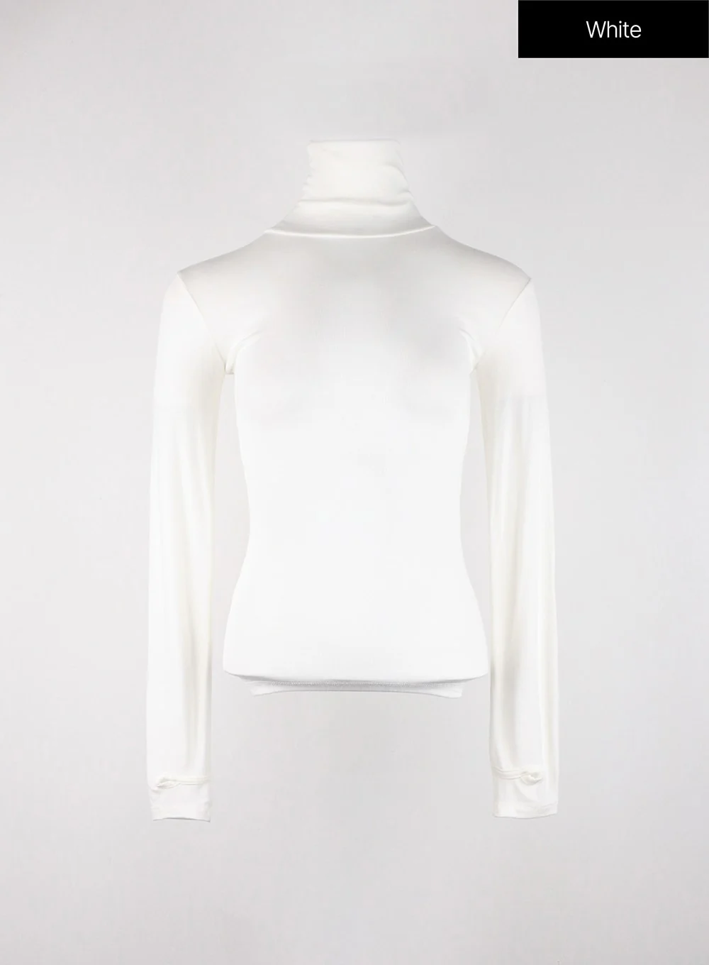 Slim Fit Turtleneck Top with Thumb Hole Sleeve OD327 - Image 9