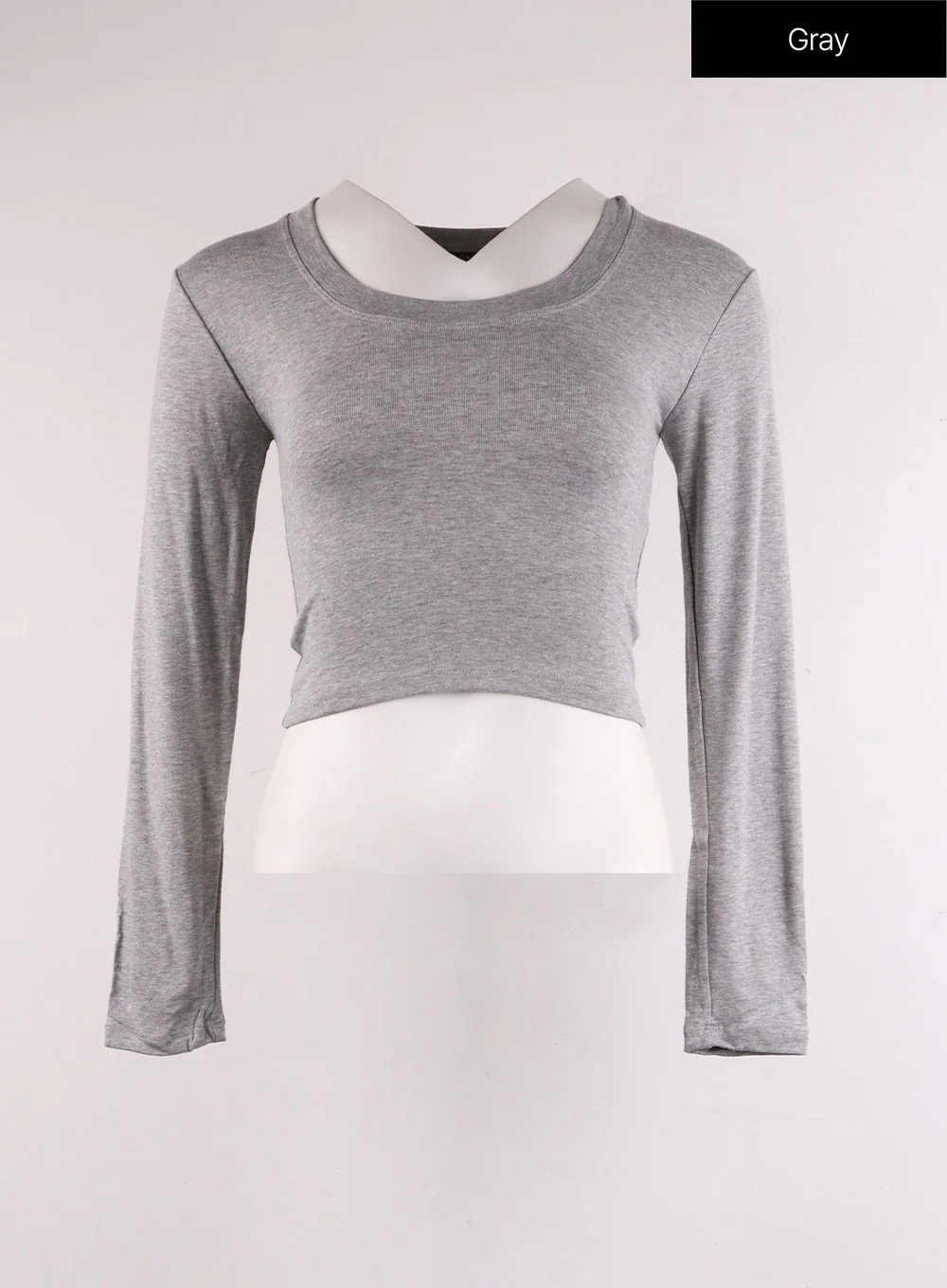 Slim Fit U-Neck Crop Tee IF402 - Image 12