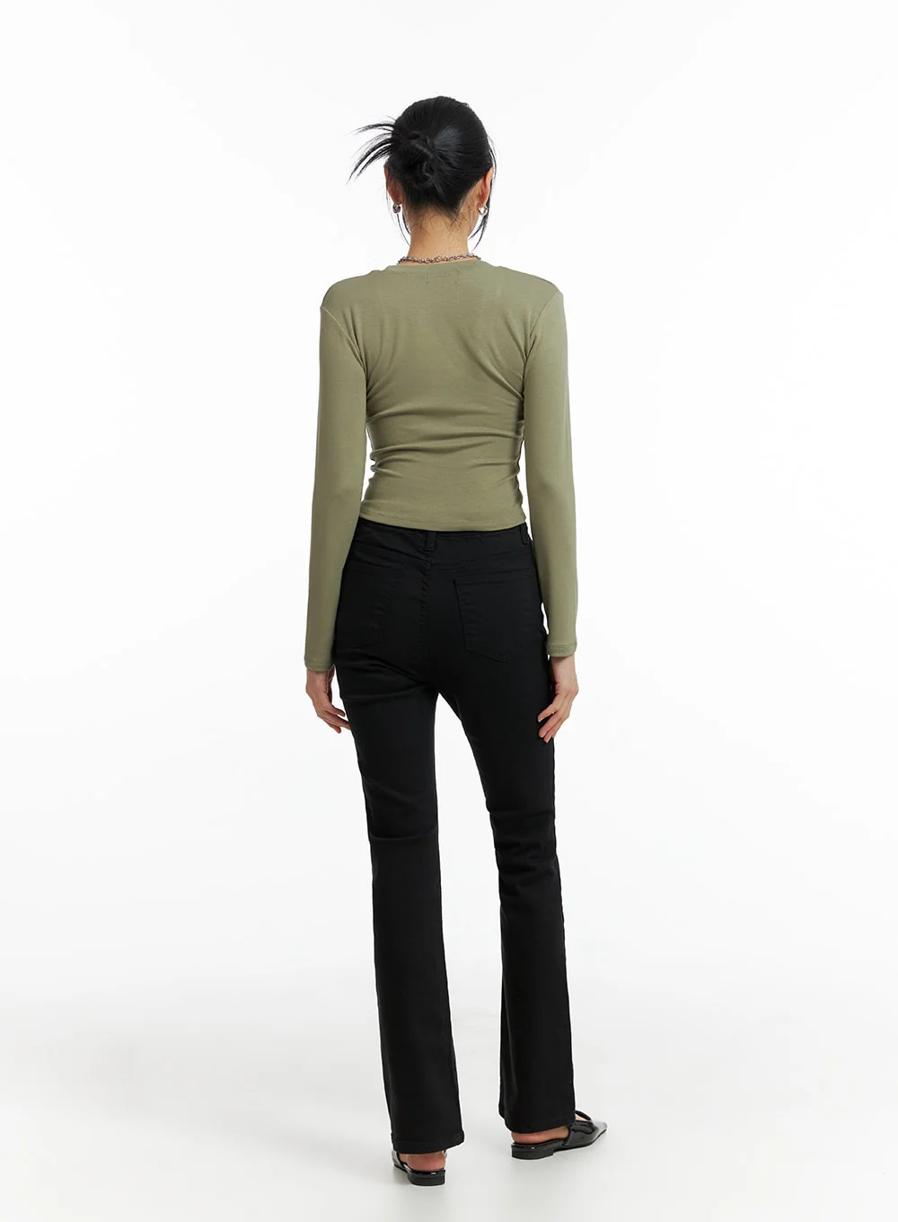 Slim Fit U-Neck Crop Tee IF402 - Image 6