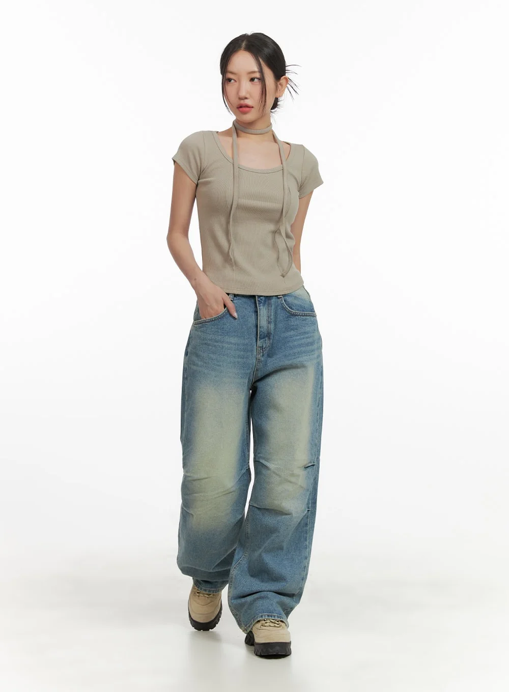 Slim Fit U Neck Top CY423 - Image 2
