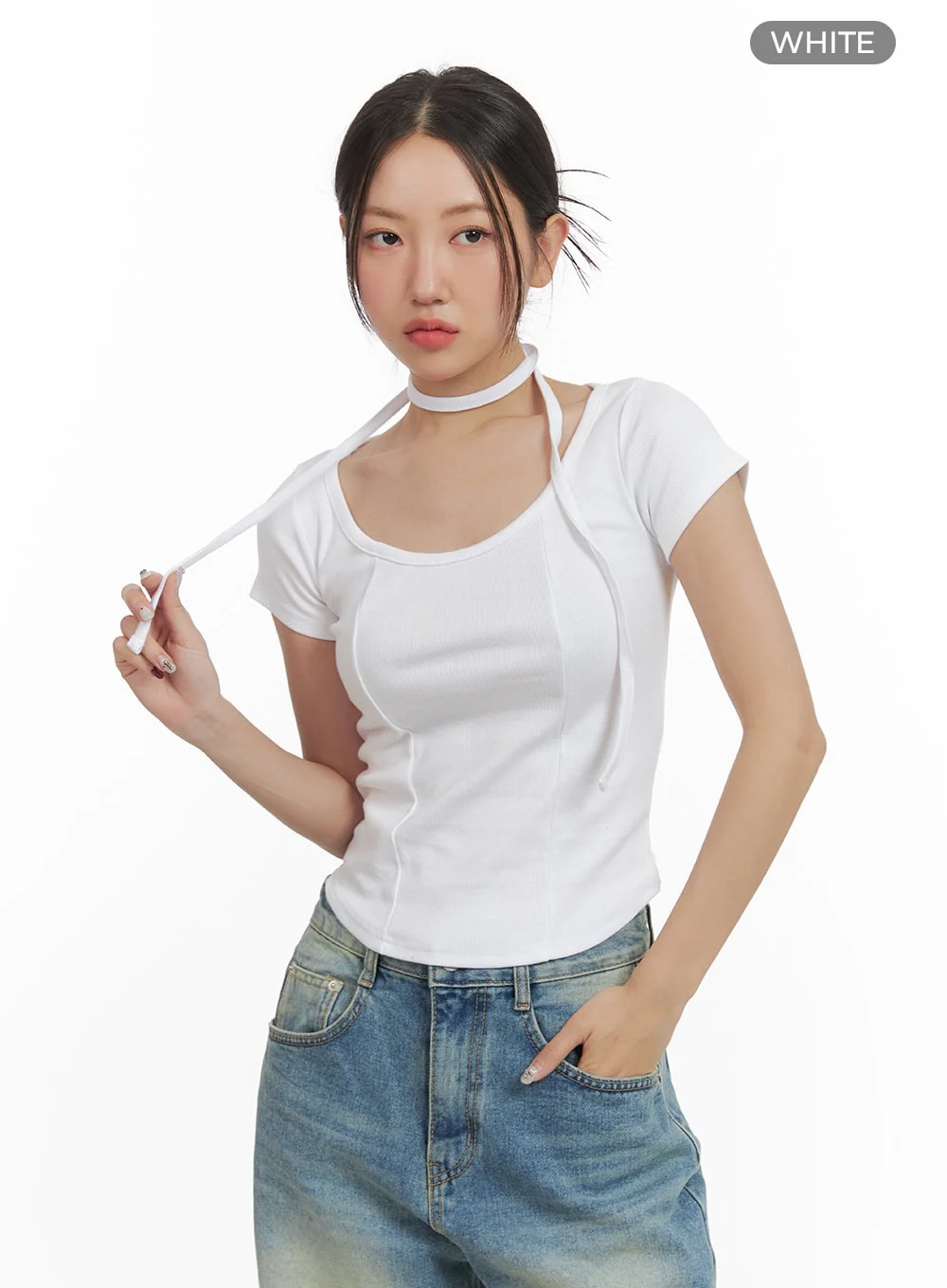Slim Fit U Neck Top CY423 - Image 7