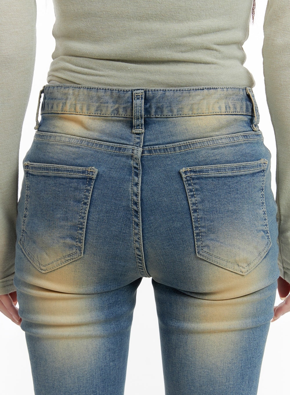 Slim Fit Washed Bootcut Jeans CA402 - Image 6