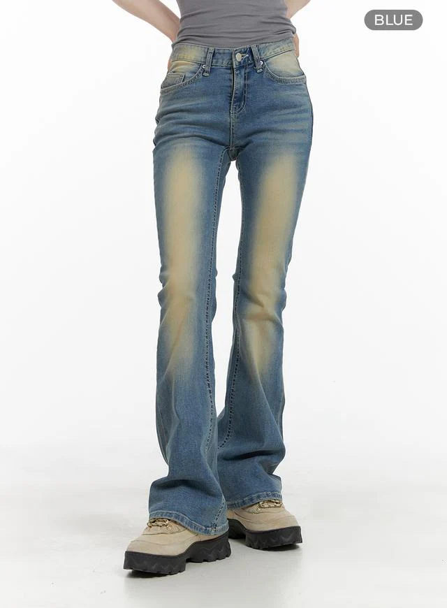 Slim Fit Washed Bootcut Jeans CA402 - Image 8