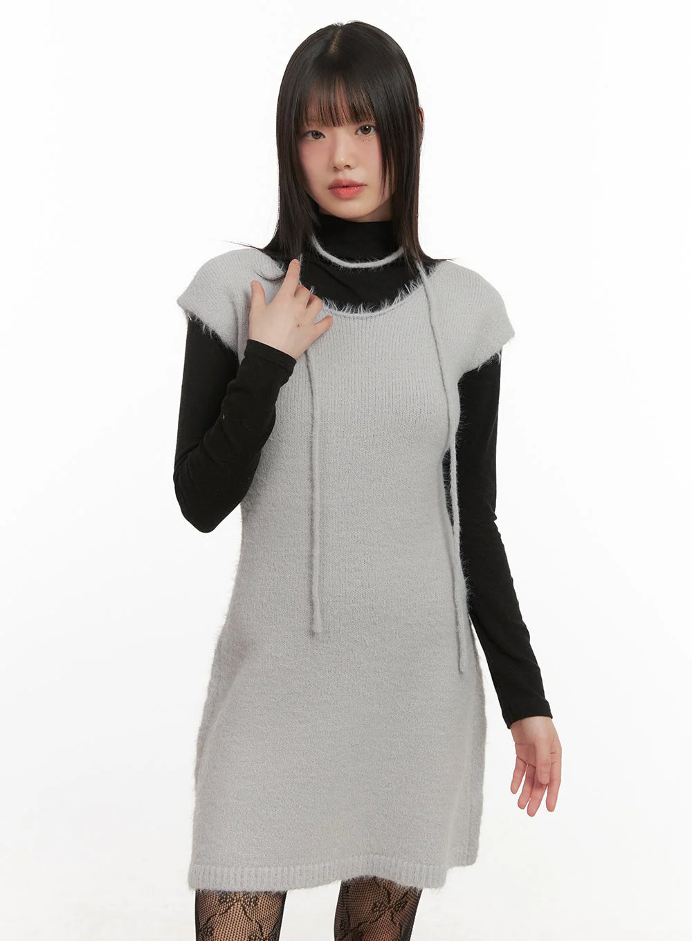 Slim-Fit Wool Blend Mini Dress CJ506 - Image 3