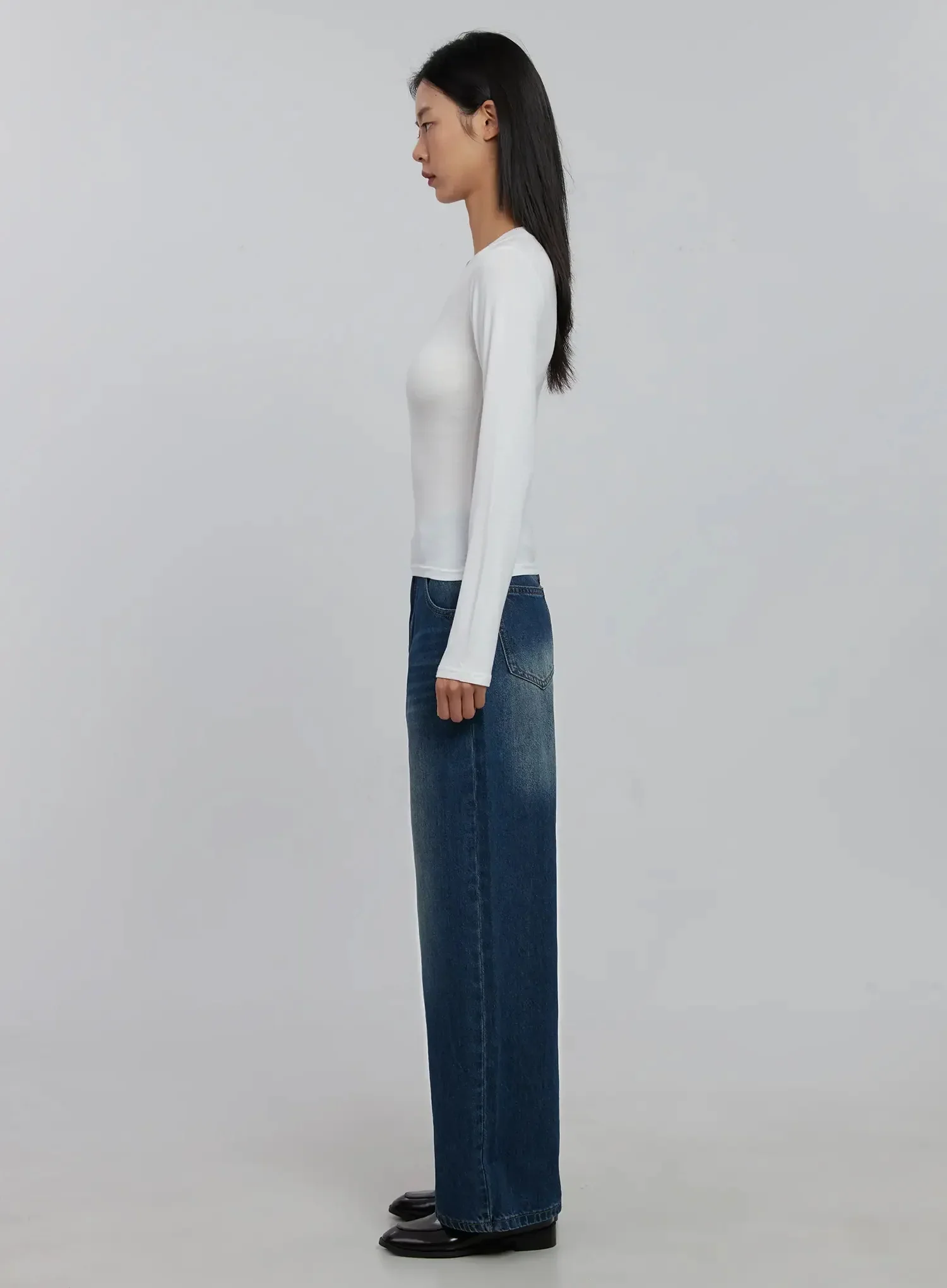 Slim Round Long Sleeve Top IJ508 - Image 8