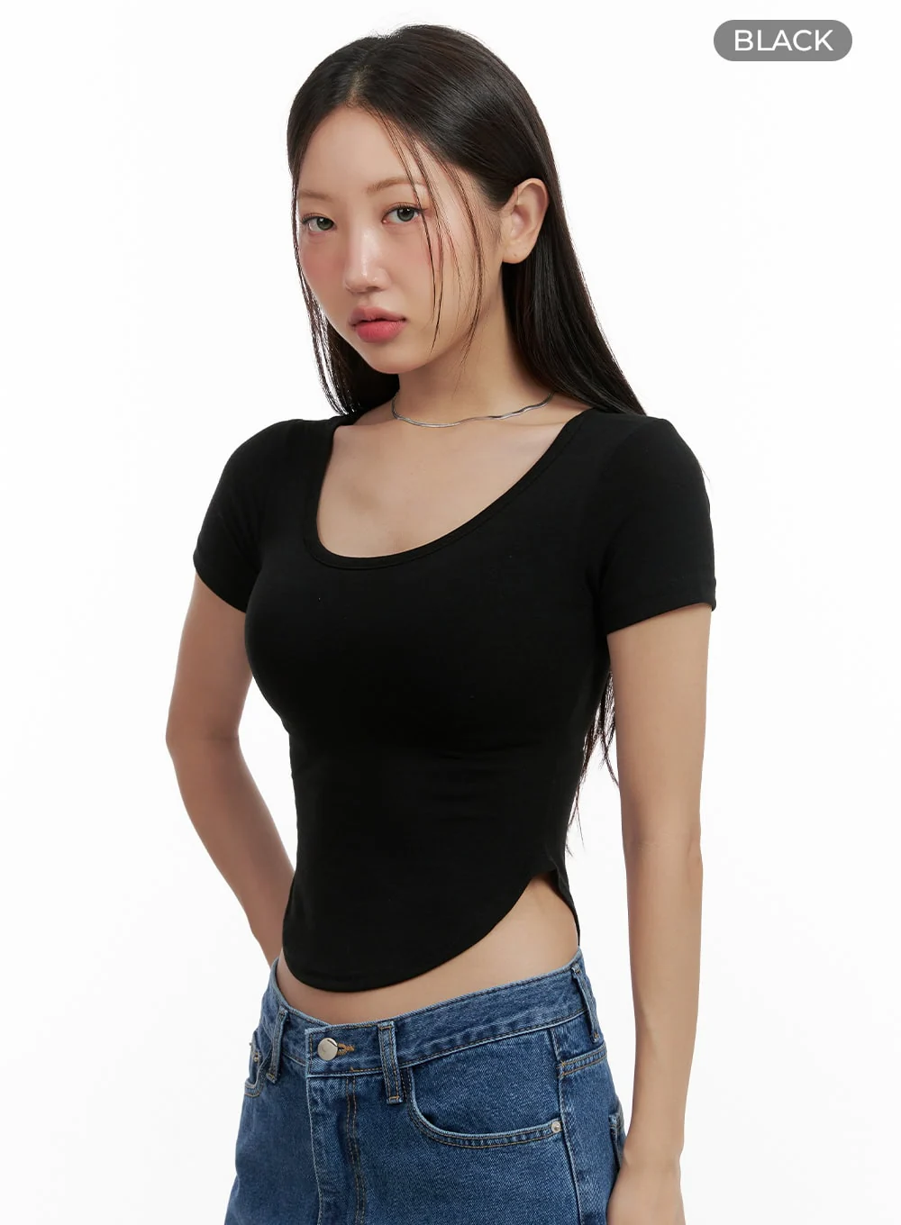 Slim U-Neck Crop Top CL431 - Image 10