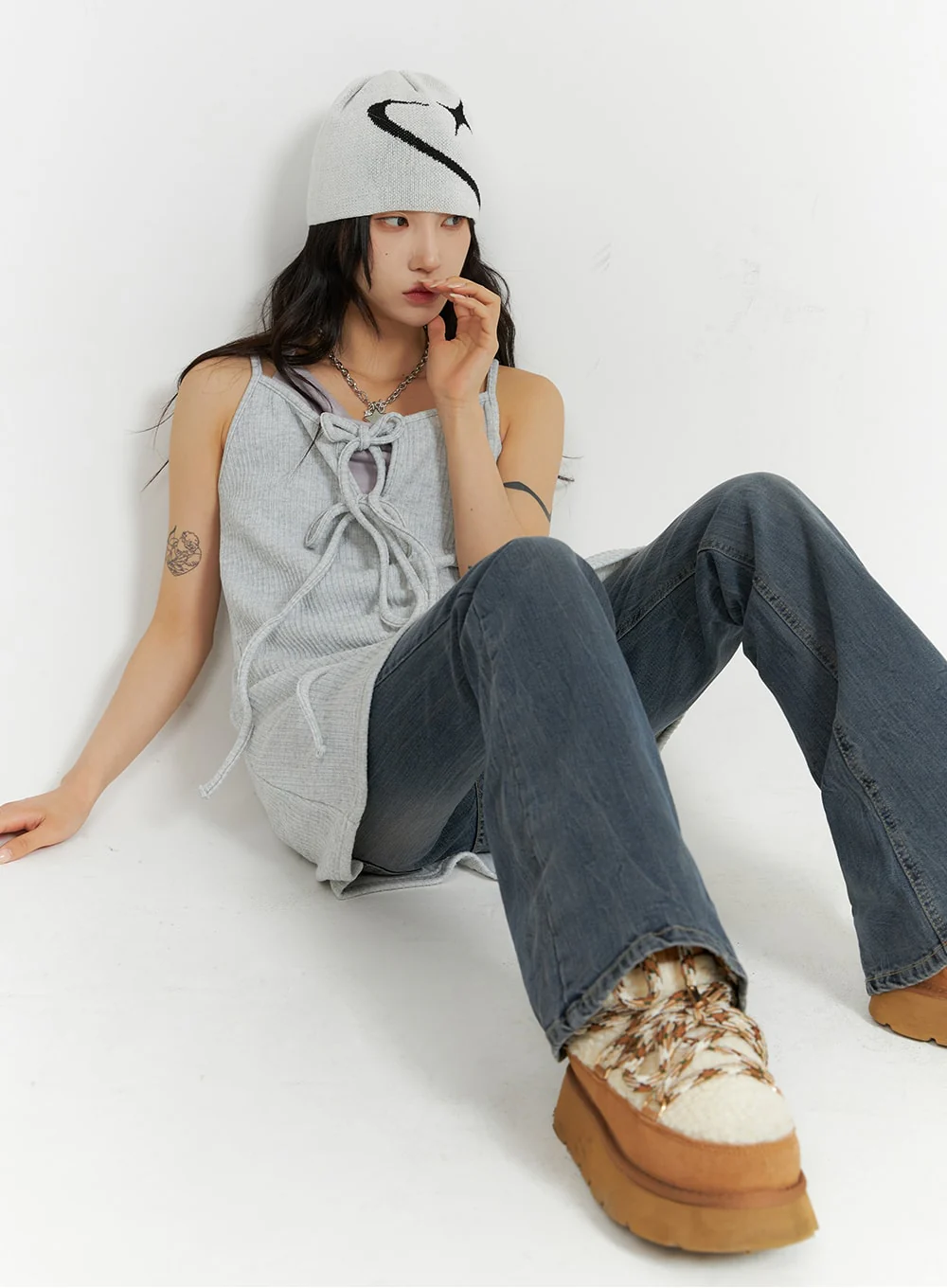 Slim Washed Flared Jeans CF416 - Image 3