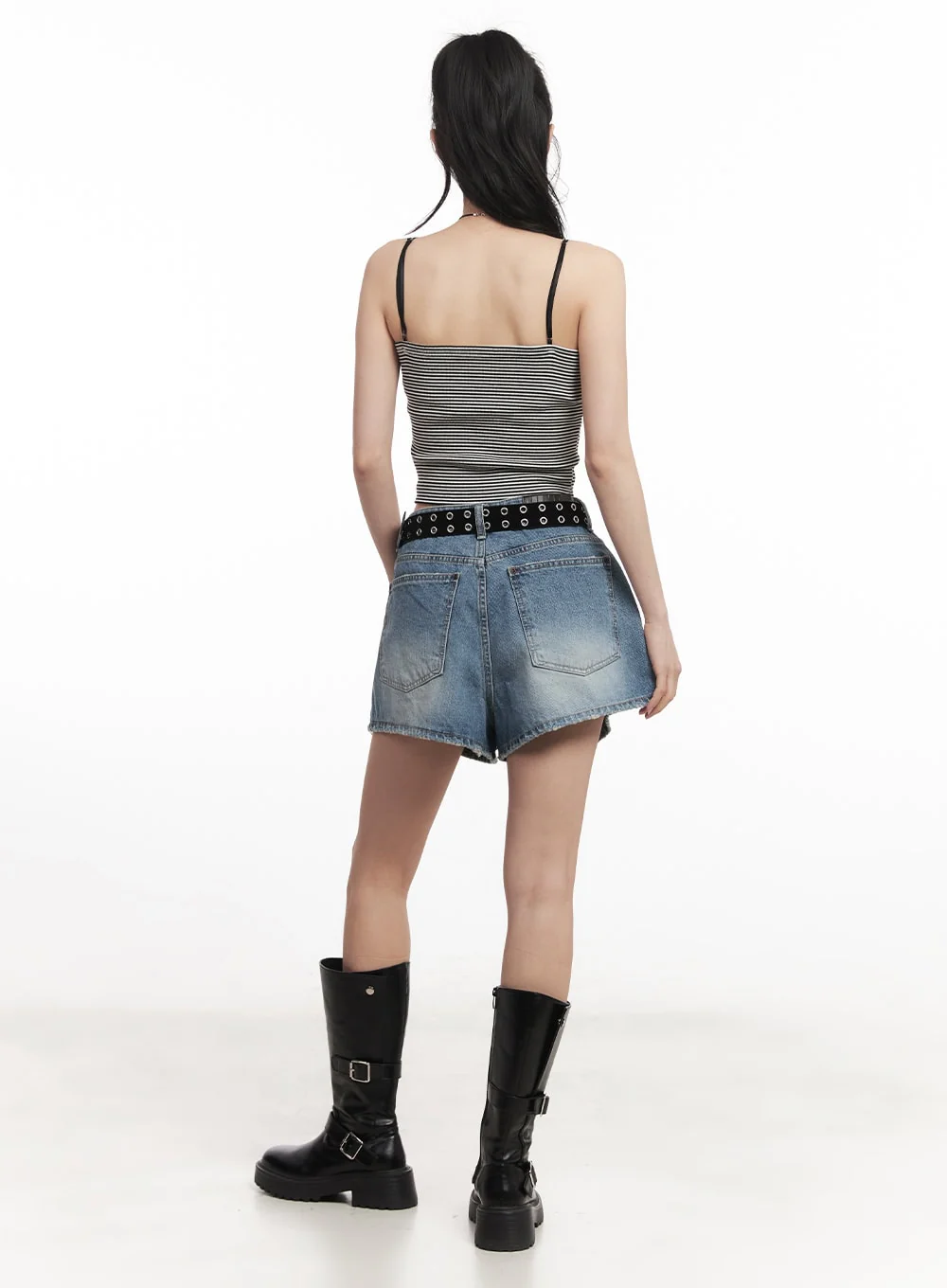 Slouchy-Fit Denim Shorts CA514 - Image 8