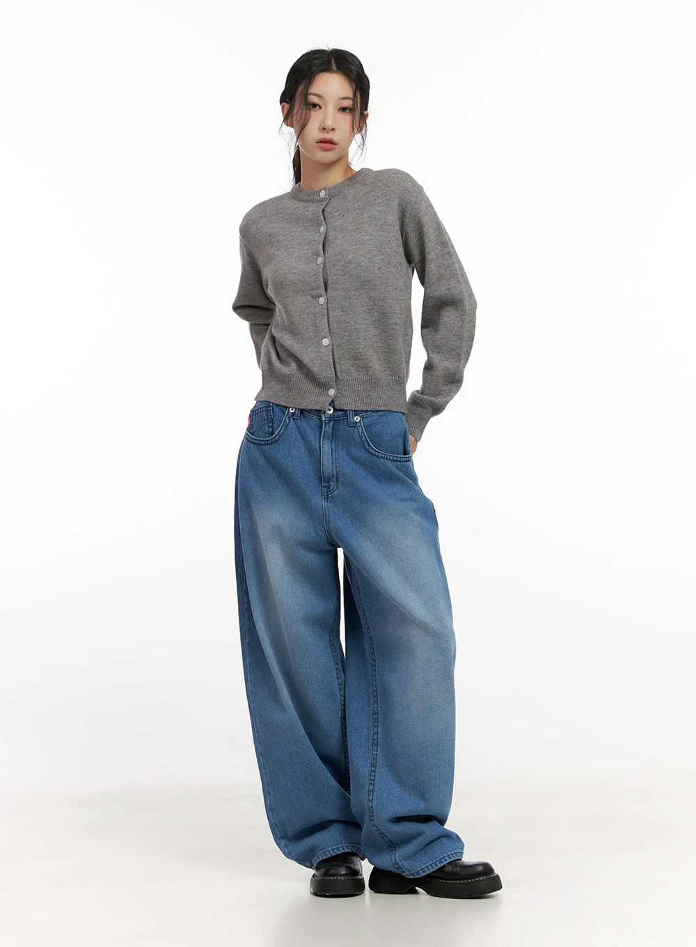 Soft Knit Solid Cardigan CN416 - Image 2
